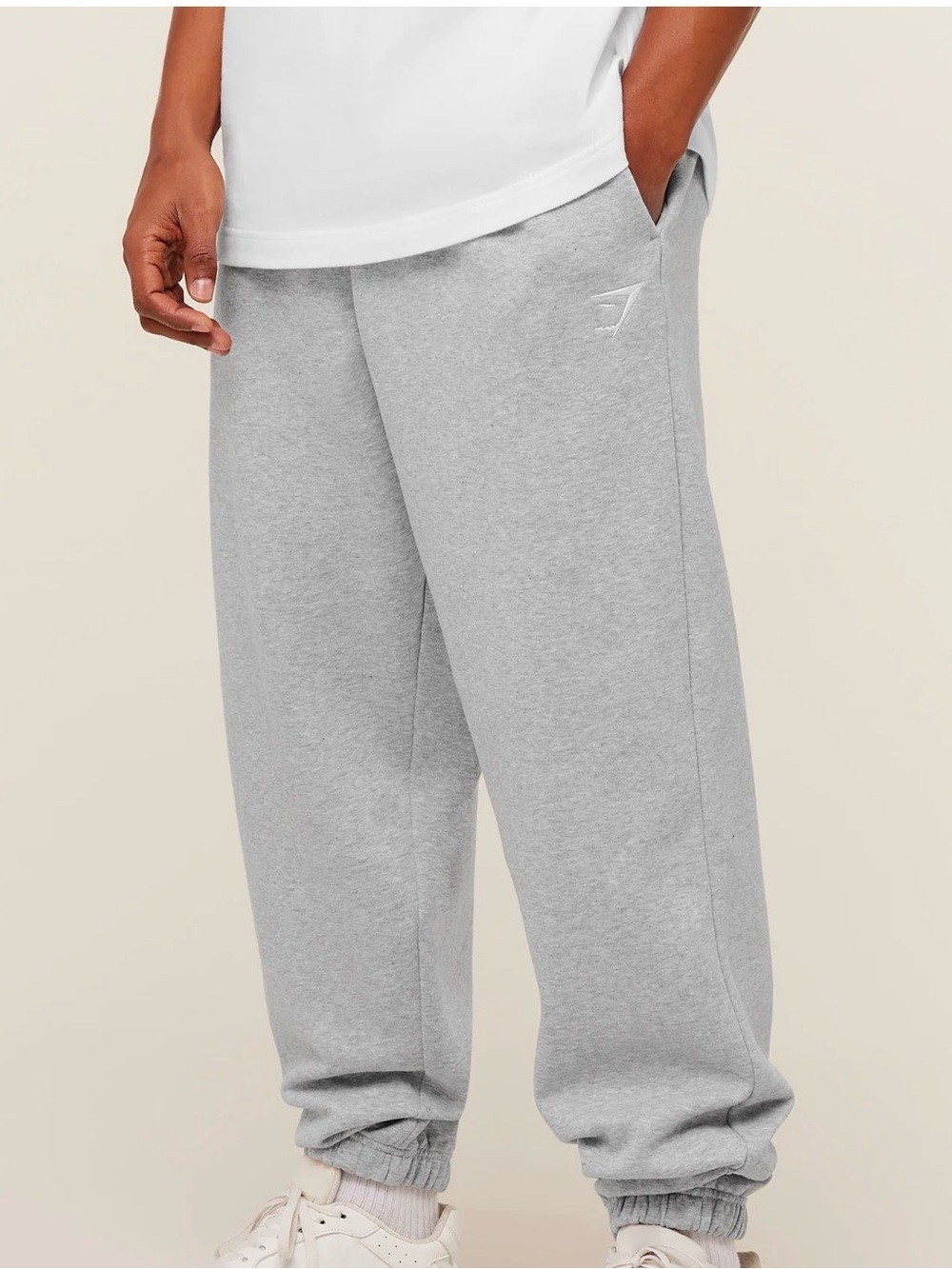 Gymshark crest Oversized Light Grey Men's Fleece Joggers